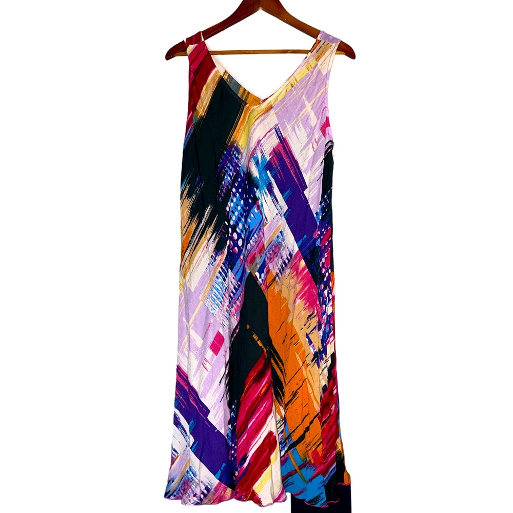 Pulse Purple Orange Asymmetrical Sundress